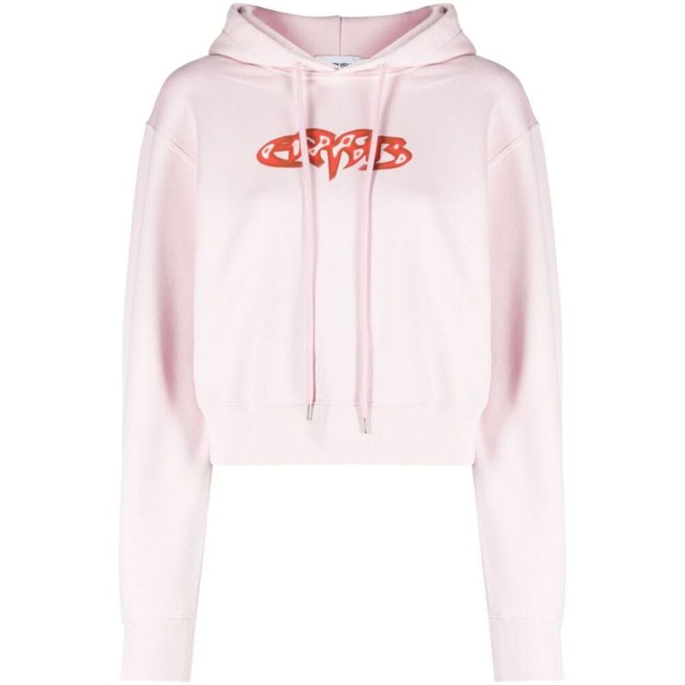 AMBUSH Logo Print Cropped Hoodie Women PINK & PURPLE Sweaters & Knitwear